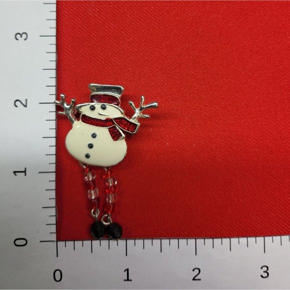 Christmas Pins/ Brooch Set of 2 Christmas Snowman & Candy Cane Wreath Pins - Picture 7 of 9